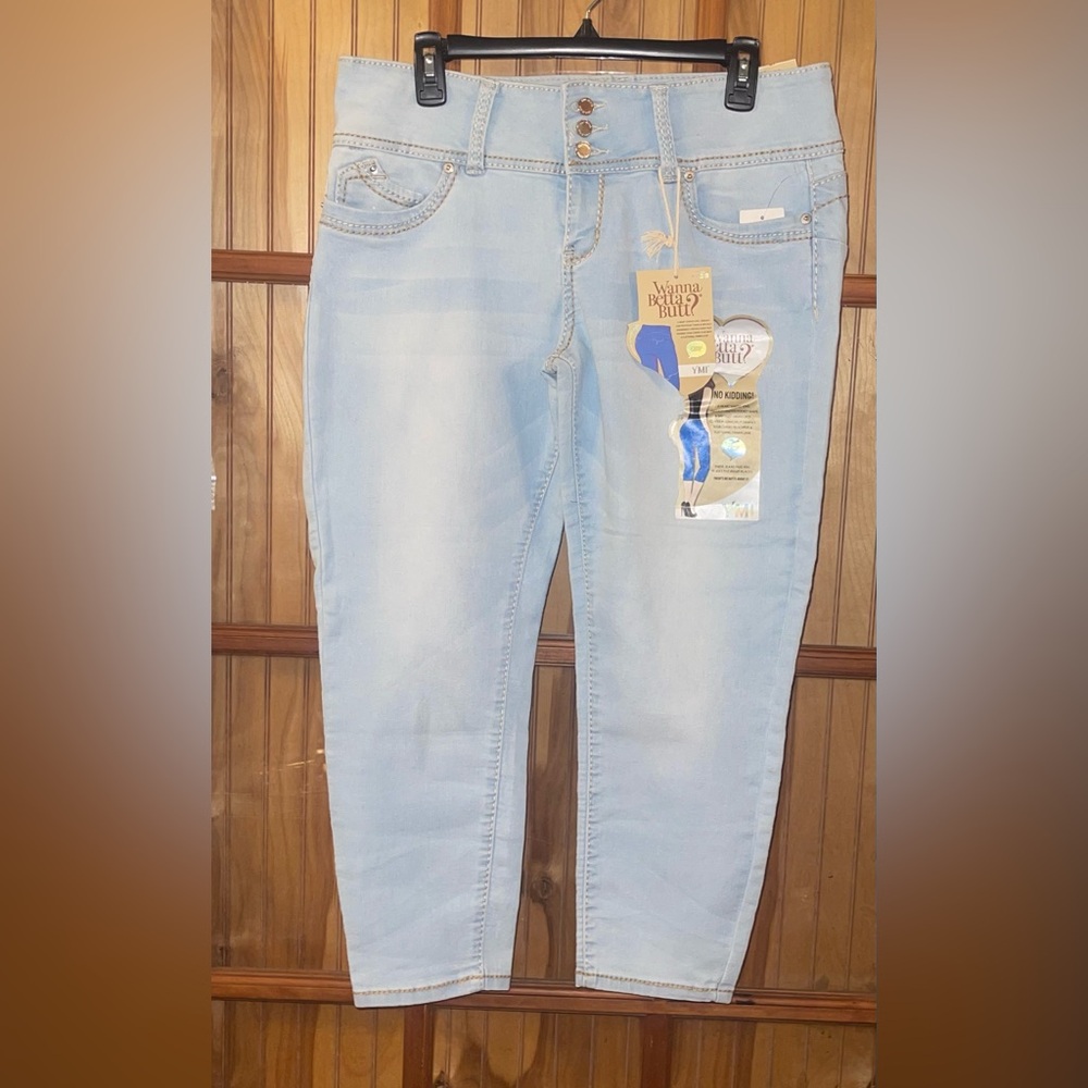 Light Blue Crop Denim Jeans